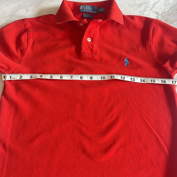 Polo Ralph Lauren Classic Piqué Slim Fit Polo Shirt in Red - Picture 5 of 8